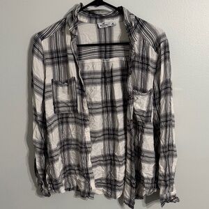 Hollister Black and White Checkered Shirt